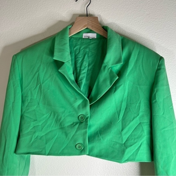 WeWoreWhat x Danielle Bernstein Green Cropped Blazer M - Picture 7 of 10